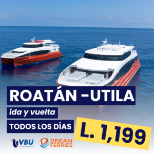 Boleto de Ferry  Utila - Roatán (ida y vuelta) - DF