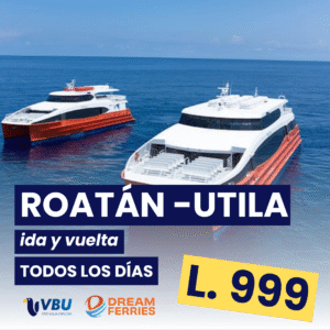 Boleto de Ferry  Utila - Roatán (ida y vuelta) - DF